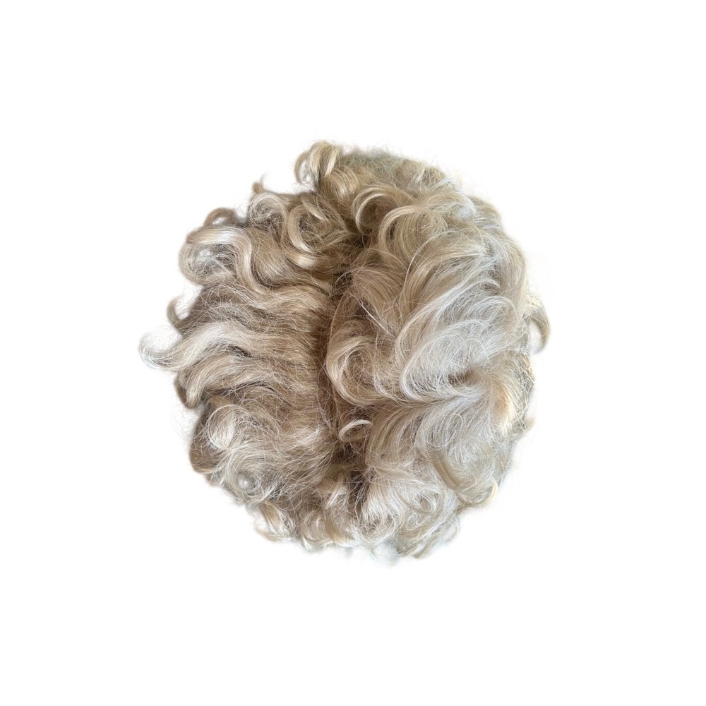Vintage Kanekalon Blonde Curly Wig Short Pixie Cut Synthetic Modacrylic Fiber